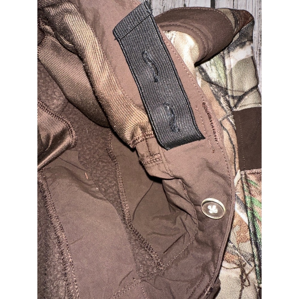 Under Armour Pants Boys Med Brown Youth Camouflage Real Tree Fleece Lined Cargo - Picture 7 of 12